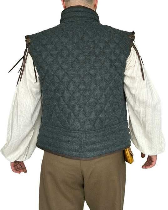Green Fantasy Quilted Vest — wool padded vest | BARD Manufactory