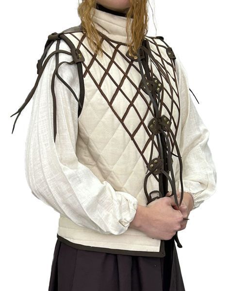 Fantasy Quilted Vest with Leather Accents