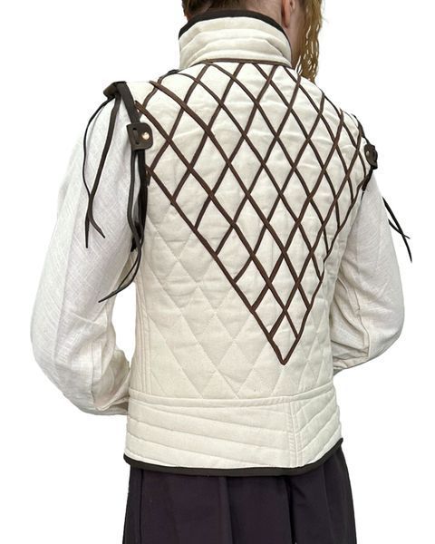 Fantasy Quilted Vest with Leather Accents