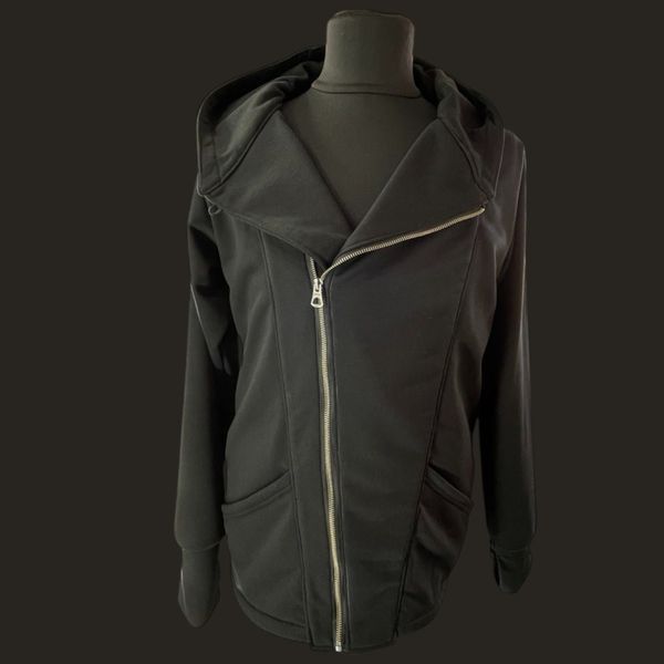 Biker-Style Zip Hoodie