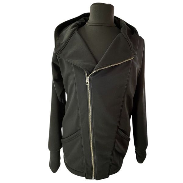 Biker-Style Zip Hoodie
